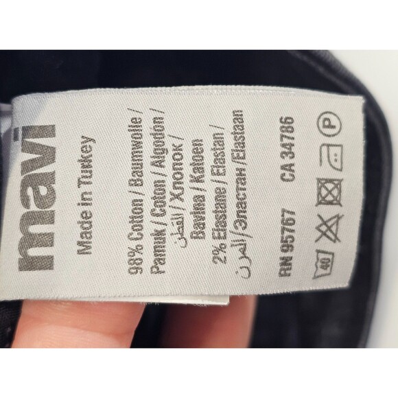 ALK Women's 26 Mavi Jean Co Mid Rise Slim Black Dark Denim Blue Jeans Pants EUC - Picture 5 of 7